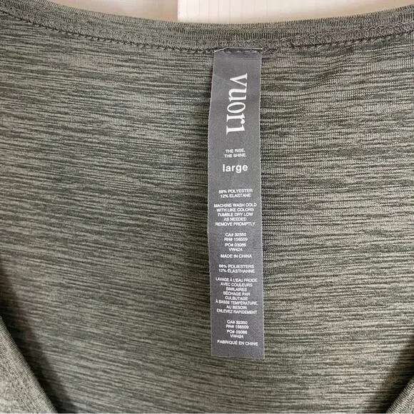 Vuori All Day Olive Heather Jersey Knit Jumpsuit Short Sleeve Loungewear Sz L